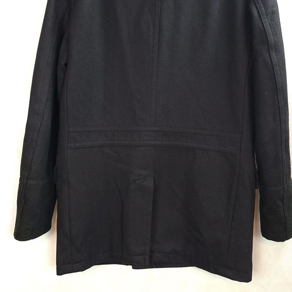 Guess Women's (M) Black Wool Blend Double Breasted Quilt Lined Mid-Length Coat - Picture 6 of 10